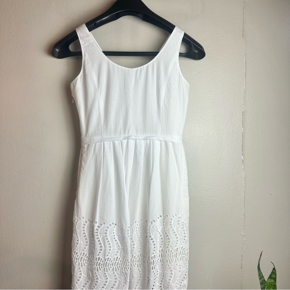 J Crew fit and flare dress with Rickrack trim in white Sz 00 - Picture 5 of 10